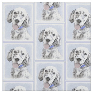 English Setter Blue Belton Painting Dog Art Fabric
