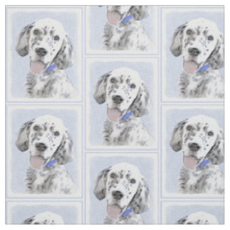 English Setter Blue Belton Painting Dog Art Fabric
