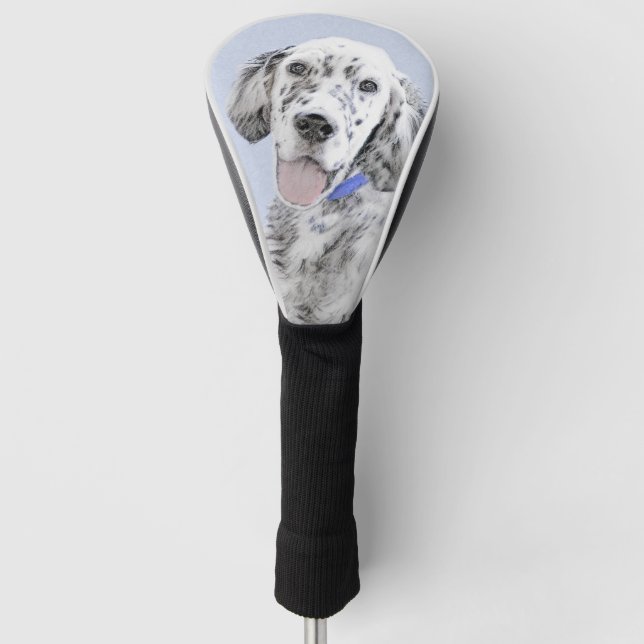 English Setter Blue Belton Painting Dog Art Golf Head Cover (Front)