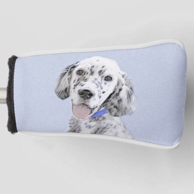 English Setter Blue Belton Painting Dog Art Golf Head Cover (Front)