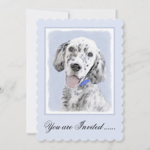English Setter Blue Belton Painting Dog Art Invitation