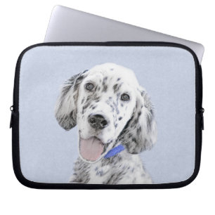 English Setter Blue Belton Painting Dog Art Laptop Sleeve