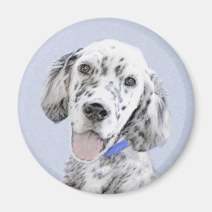 English Setter Blue Belton Painting Dog Art Magnet