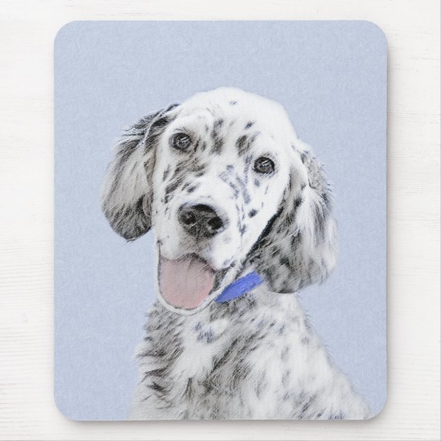 English Setter Blue Belton Painting Dog Art Mouse Mat (Front)
