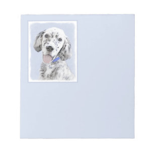 English Setter Blue Belton Painting Dog Art Notepad