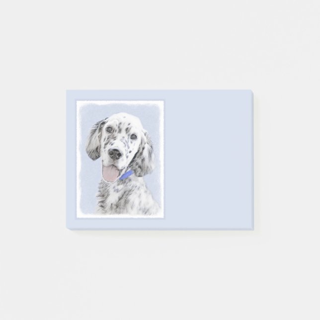 English Setter Blue Belton Painting Dog Art Post-it Notes (Front)