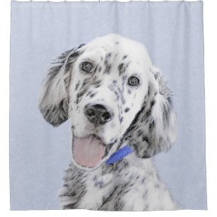 English Setter Blue Belton Painting Dog Art Shower Curtain