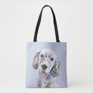 English Setter Blue Belton Painting Dog Art Tote Bag