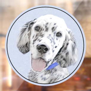 English Setter Blue Belton Painting Dog Art Window Cling