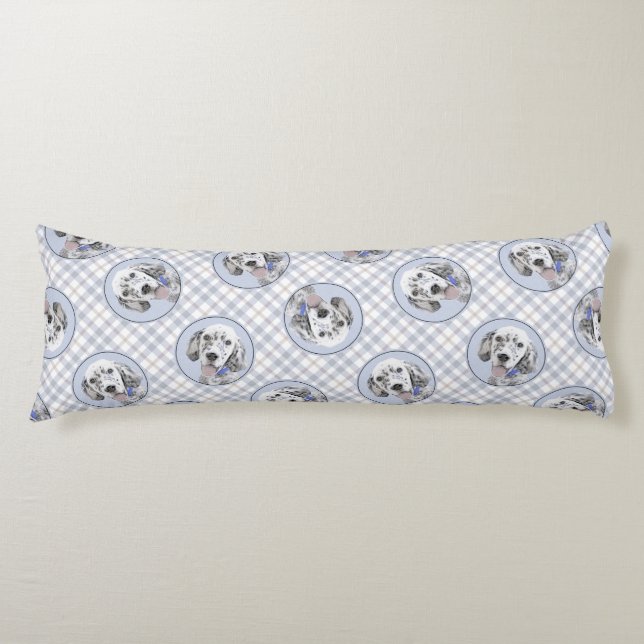 English Setter Blue Belton Painting Pet Dog Art Body Cushion (Front)