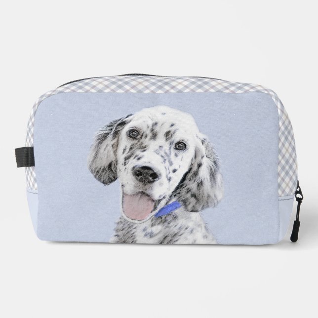 English Setter Blue Belton Painting Pet Dog Art Dopp Kit (Front)