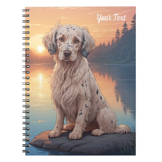 English Setter by Lake Notebook (Front)