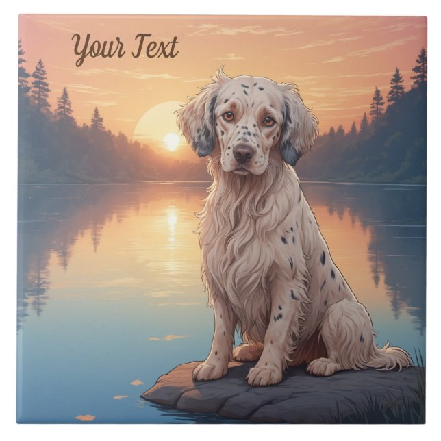 English Setter by Lake Tile (Front)