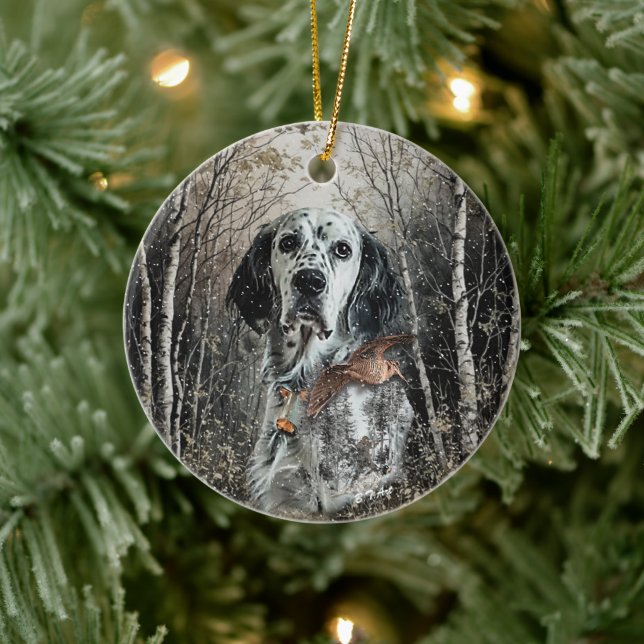English Setter  Ceramic Tree Decoration (Tree)