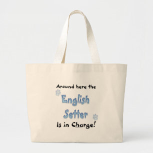 English Setter Charge Large Tote Bag