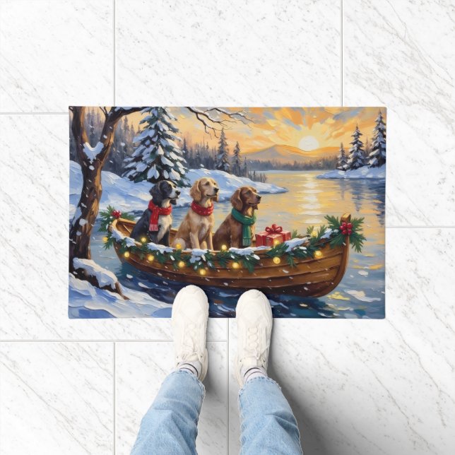English Setter Christmas Boat Holiday Doormat (Indoor)