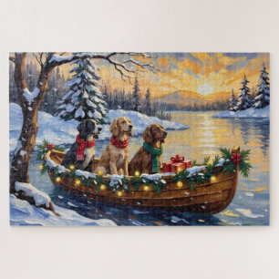 English Setter Christmas Boat Holiday Jigsaw Puzzle