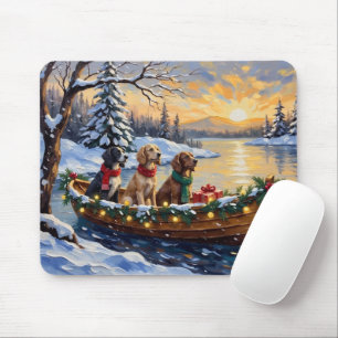 English Setter Christmas Boat Holiday Mouse Mat