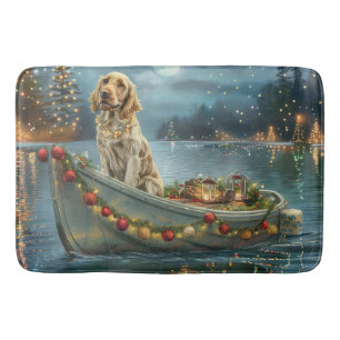 English Setter Christmas Festive Voyage Bath Mat