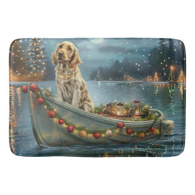 English Setter Christmas Festive Voyage  Bath Mat (Front)