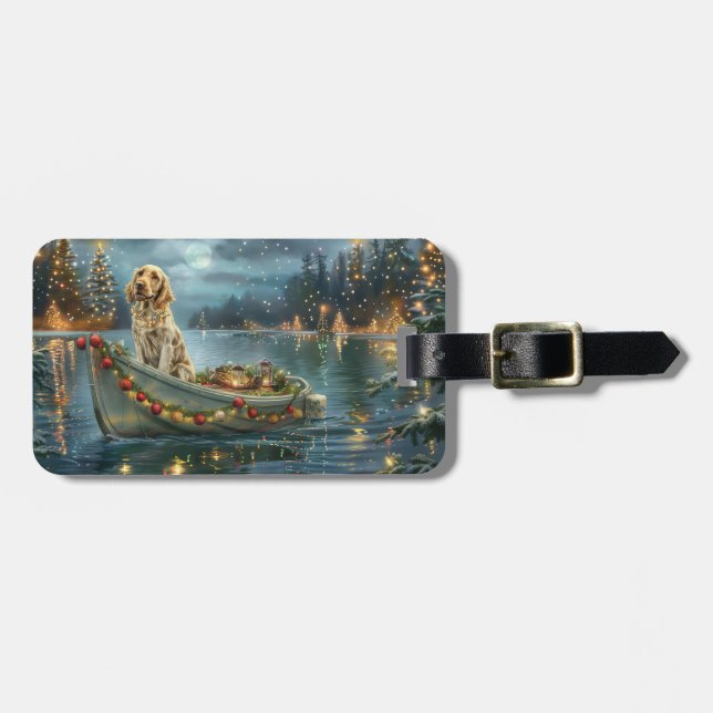 English Setter Christmas Festive Voyage  Luggage Tag (Front Horizontal)