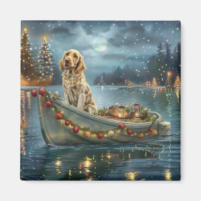 English Setter Christmas Festive Voyage  Magnet (Front)