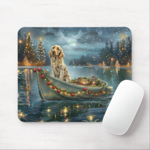English Setter Christmas Festive Voyage Mouse Mat