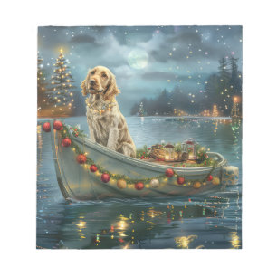 English Setter Christmas Festive Voyage Notepad