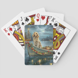 English Setter Christmas Festive Voyage Playing Cards