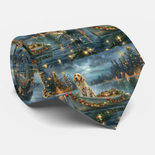 English Setter Christmas Festive Voyage Tie