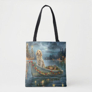 English Setter Christmas Festive Voyage Tote Bag