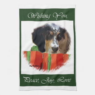 English Setter Christmas Tea Towel