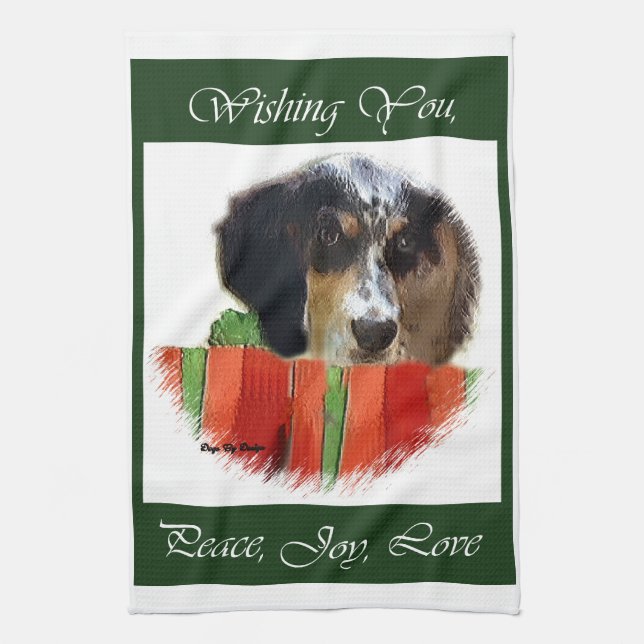 English Setter Christmas Tea Towel (Vertical)