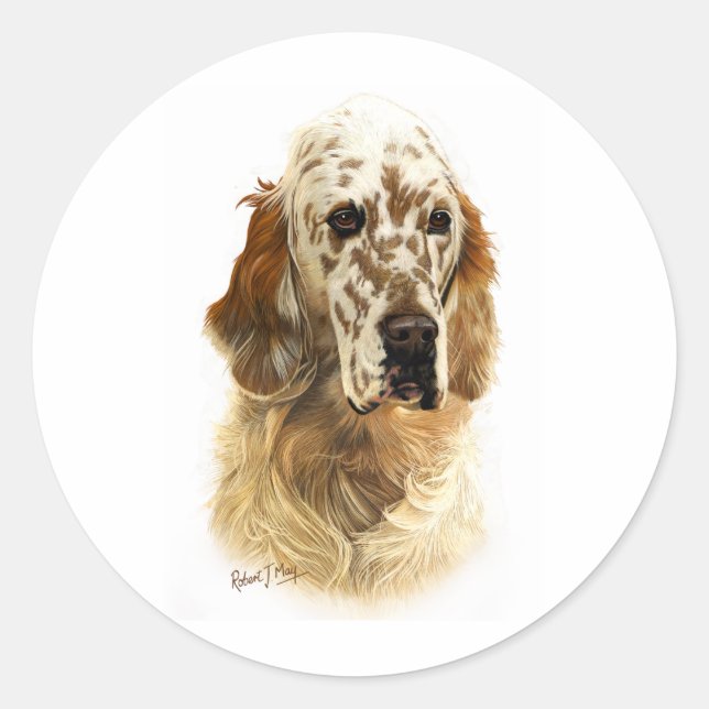 English Setter Classic Round Sticker (Front)
