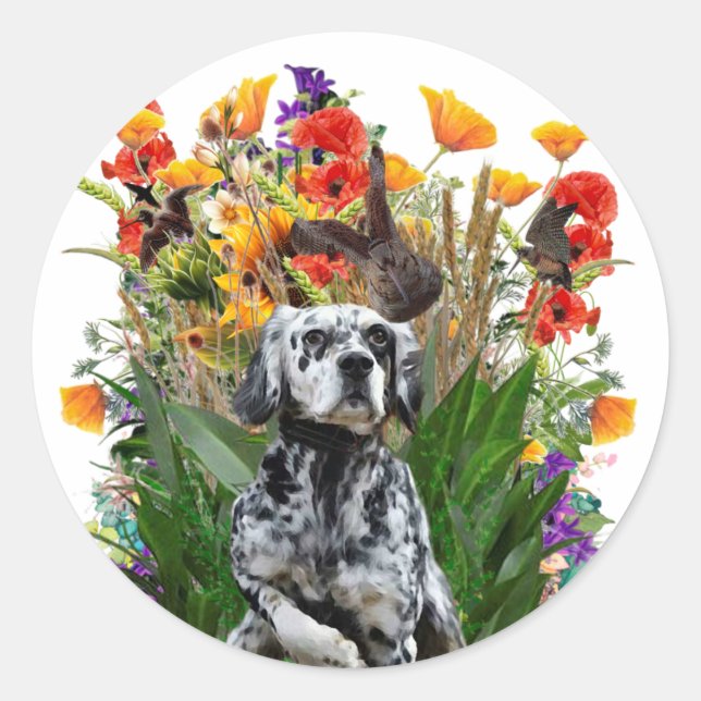 English Setter         Classic Round Sticker (Front)