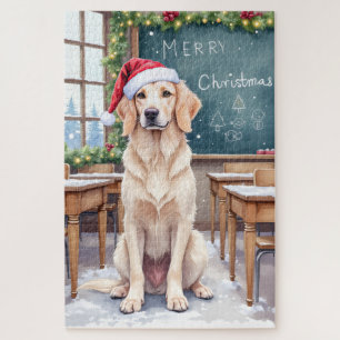 English Setter Cosy Classroom Teacher Santa Jigsaw Puzzle