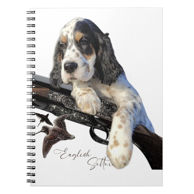 English Setter, cute puppy  Coffee Mug Flask Tote  Notebook (Front)