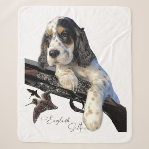 English Setter, cute puppy Coffee Mug Flask Tote Sherpa Blanket