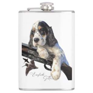 English Setter, cute puppy  Coffee Mug Hip Flask