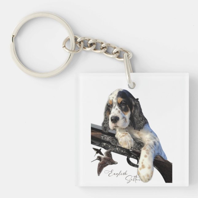English Setter, cute puppy  T-Shirt Trucker Hat Key Ring (Front)
