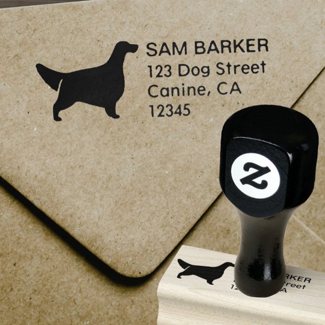 English Setter Dog Breed Silhouette Return Address Rubber Stamp (Creator Uploaded)