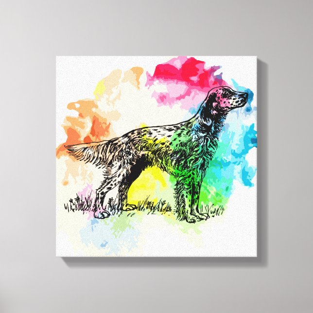 English setter dog canvas print (Front)