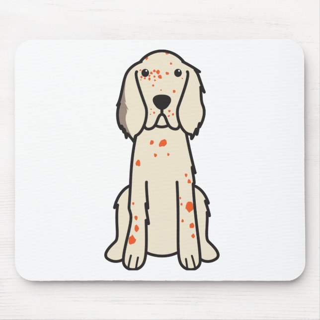 English Setter Dog Cartoon Mouse Mat (Front)