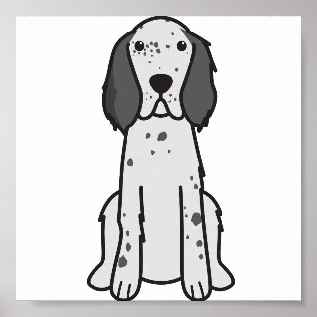 English Setter Dog Cartoon Poster (Front)