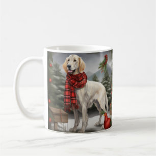 English Setter Dog in Snow Christmas Coffee Mug