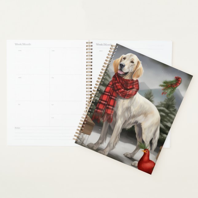 English Setter Dog in Snow Christmas Planner (Display)