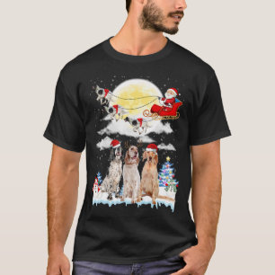 English Setter Dog Santa Sleigh Christmas Lover T-Shirt