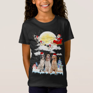 English Setter Dog Santa Sleigh Christmas Lover T-Shirt