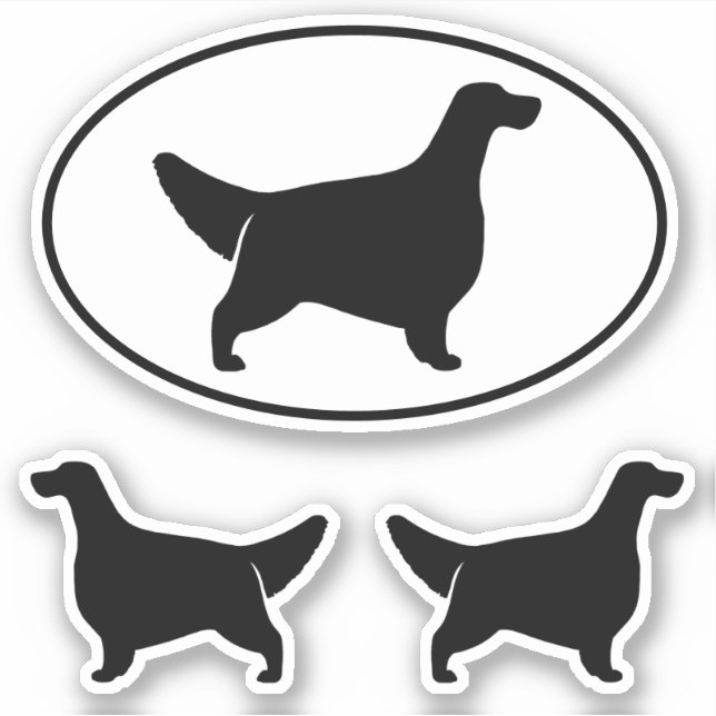 English Setter Dog Silhouettes Vinyl Sticker Set (Front)