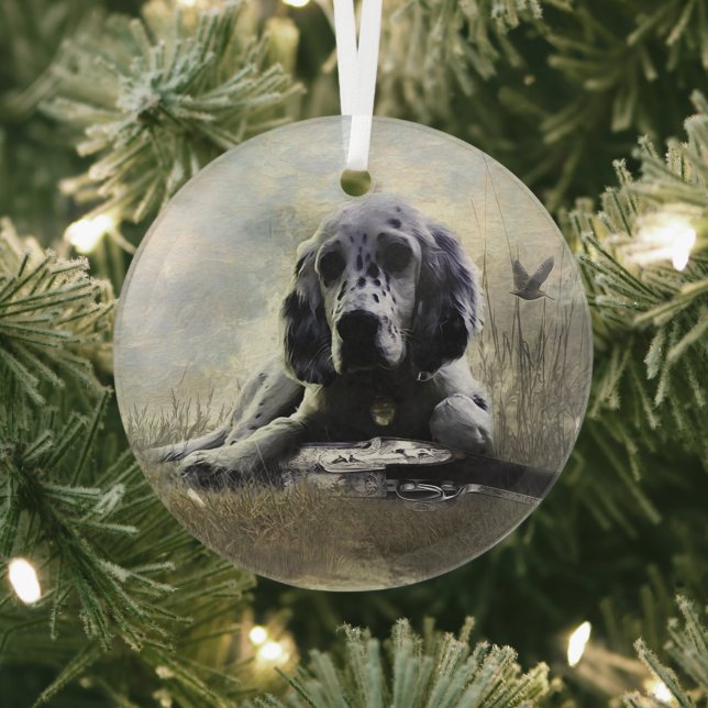 English Setter  Glass Tree Decoration (Insitu)